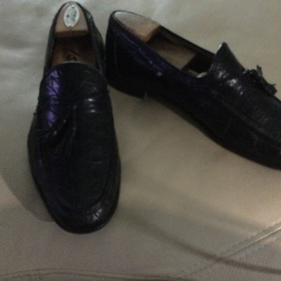 Bally Jasper tassel loafers crocodile leather made in Italy size 91/2 - Picture 2 of 2